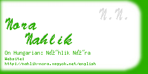 nora nahlik business card